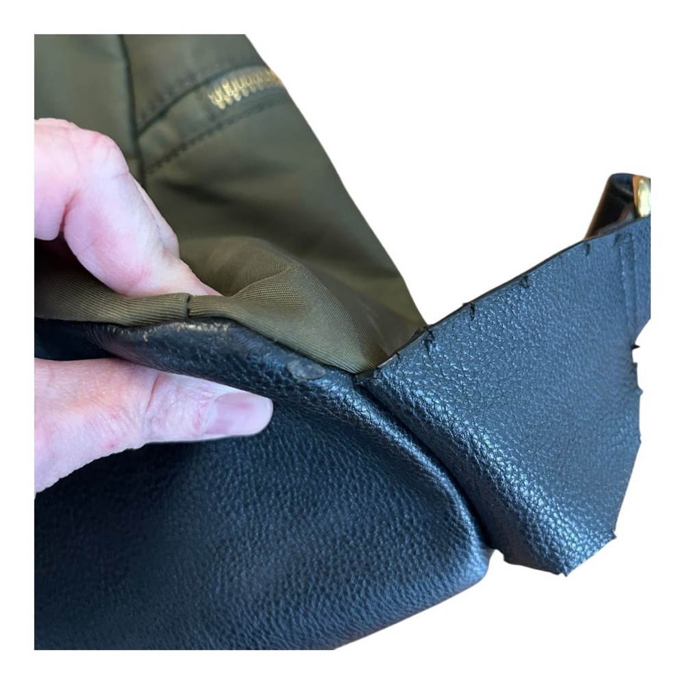 Steve Madden Nylon and Faux Leather Trim Spencer Backpack in Olive Green & Black - Picture 9 of 15